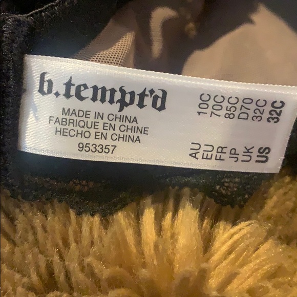 NWT PushUp Bra Padded Flora Lace Underwear b.temptd 32C brand new - Picture 6 of 9